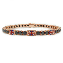 Black Diamond Tennis Bracelet with United Kingdom Flag no. 8 image 1