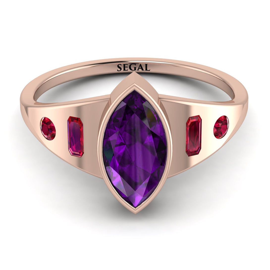 Marquise Bezel Amethyst Ring - Juliana No. 311
