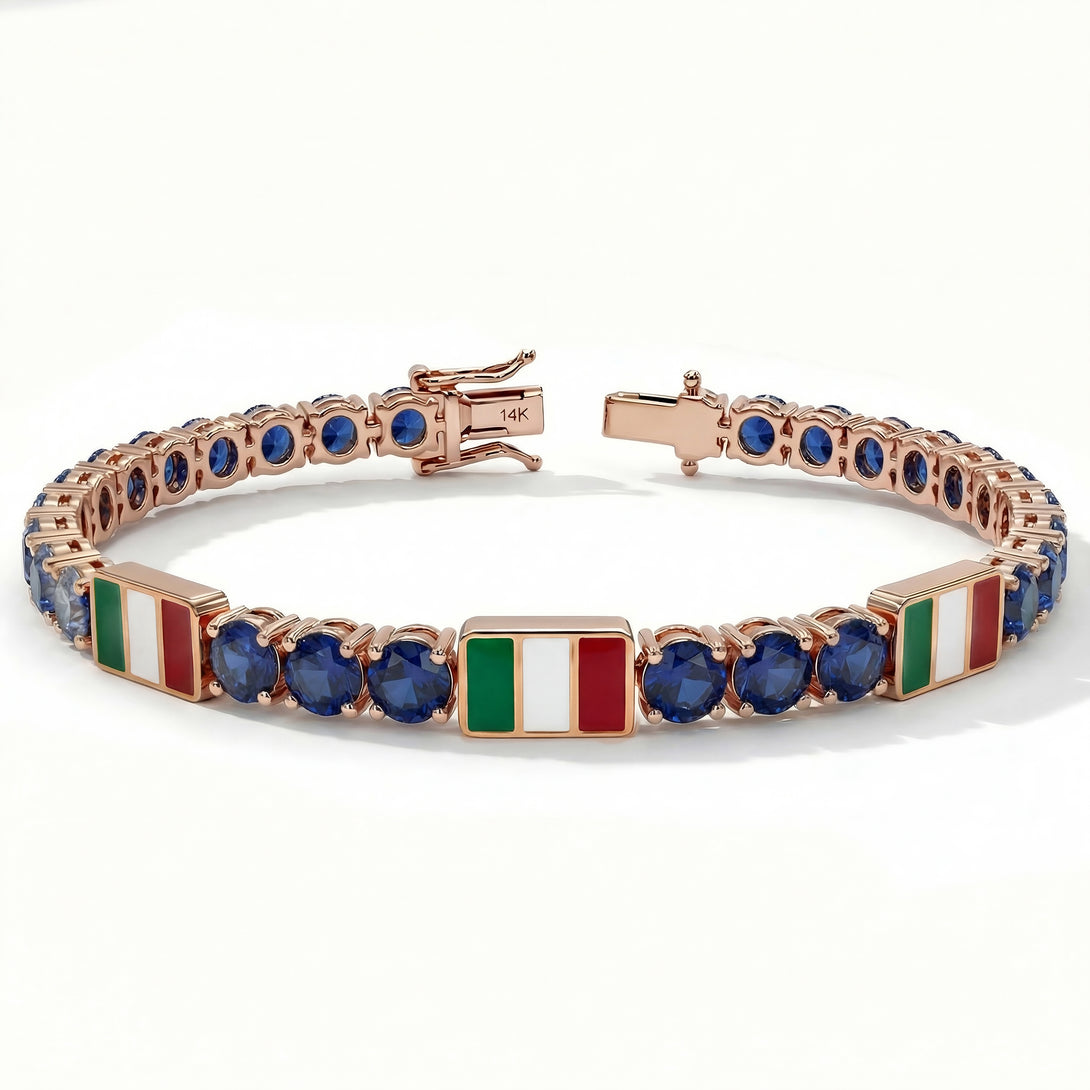 Sapphire Tennis Bracelet with Mexico Flag no. 14