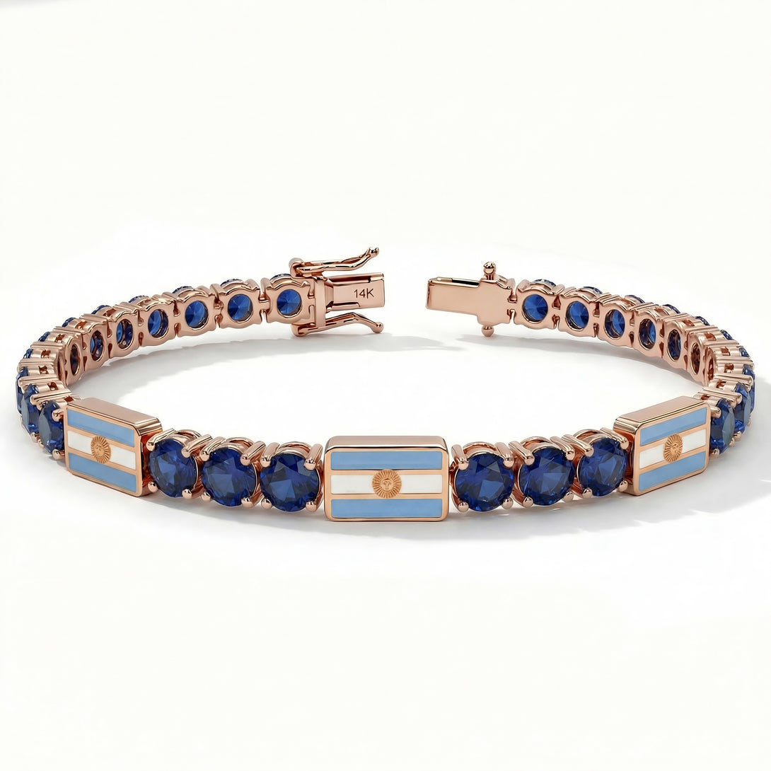 Sapphire Tennis Bracelet with Argentina Flag no. 14