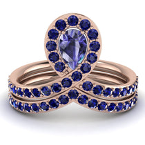 Tanzanite Pear Shape Stacking Bridal Set - Emilia No. 214 image 1