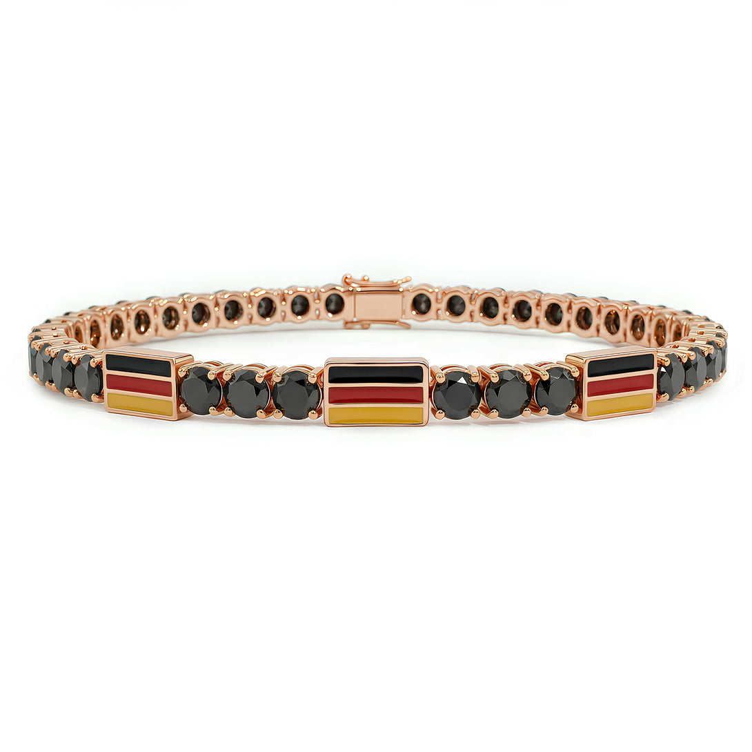 Black Diamond Tennis Bracelet with Germany Flag no. 8