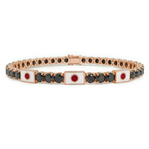 Black Diamond Tennis Bracelet with Japan Flag no. 8 image 1