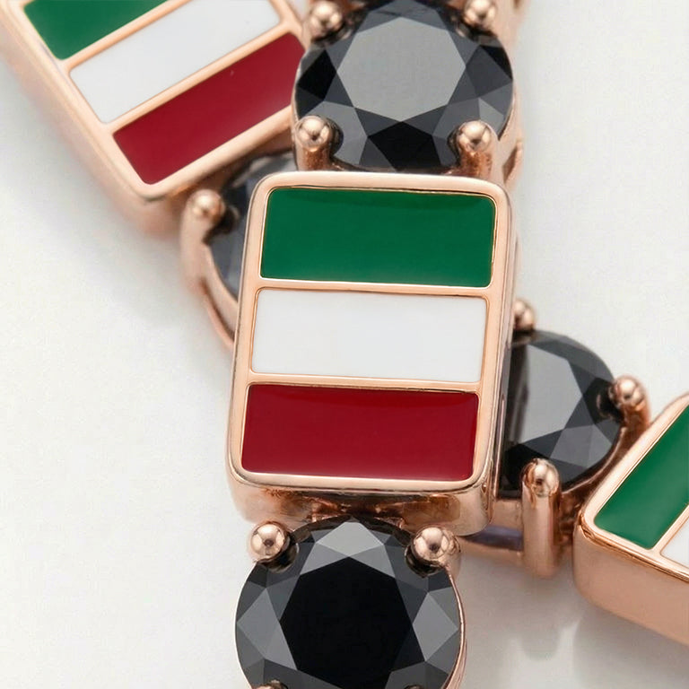 Black Diamond Tennis Bracelet with Mexico Flag no. 8