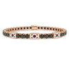 Black Diamond Tennis Bracelet with South Korea Flag no. 8