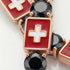 Black Diamond Tennis Bracelet with Switzerland Flag no. 8