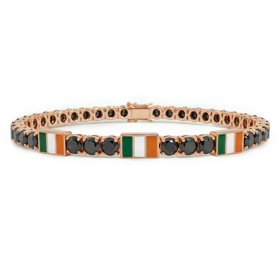 Black Diamond Tennis Bracelet with Ireland Flag no. 8