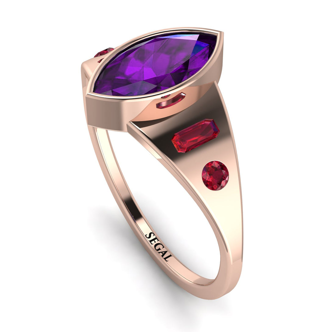 Marquise Bezel Amethyst Ring - Juliana No. 311