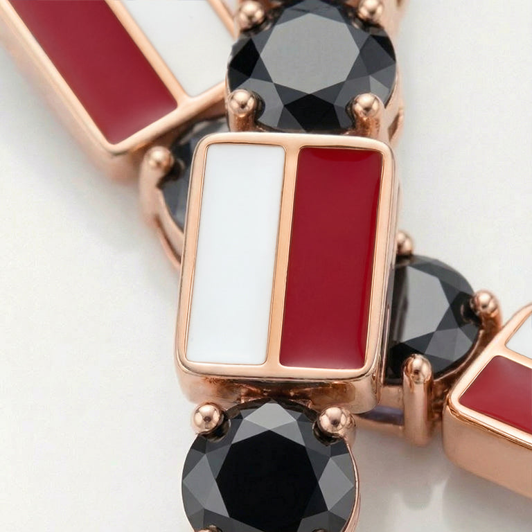 Black Diamond Tennis Bracelet with Poland Flag no. 8