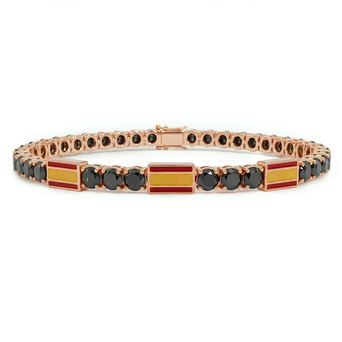 Black Diamond Tennis Bracelet with Spain Flag no. 8