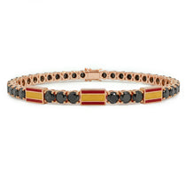 Black Diamond Tennis Bracelet with Spain Flag no. 8 image 1
