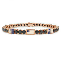 Black Diamond Tennis Bracelet with Greece Flag no. 8 image 1
