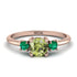 Classic Three Stone Peridot Engagement Ring - Valentina No. 705