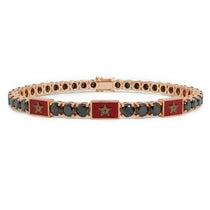 Black Diamond Tennis Bracelet with Morocco Flag no. 8 image 1
