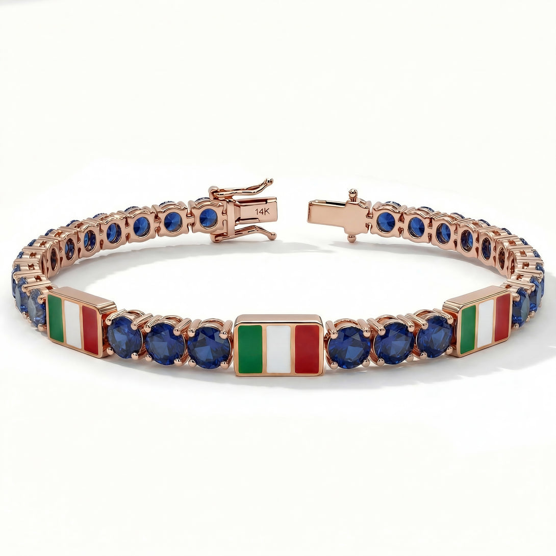 Sapphire Tennis Bracelet with Italy Flag no. 14