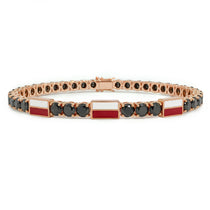 Black Diamond Tennis Bracelet with Poland Flag no. 8 image 1