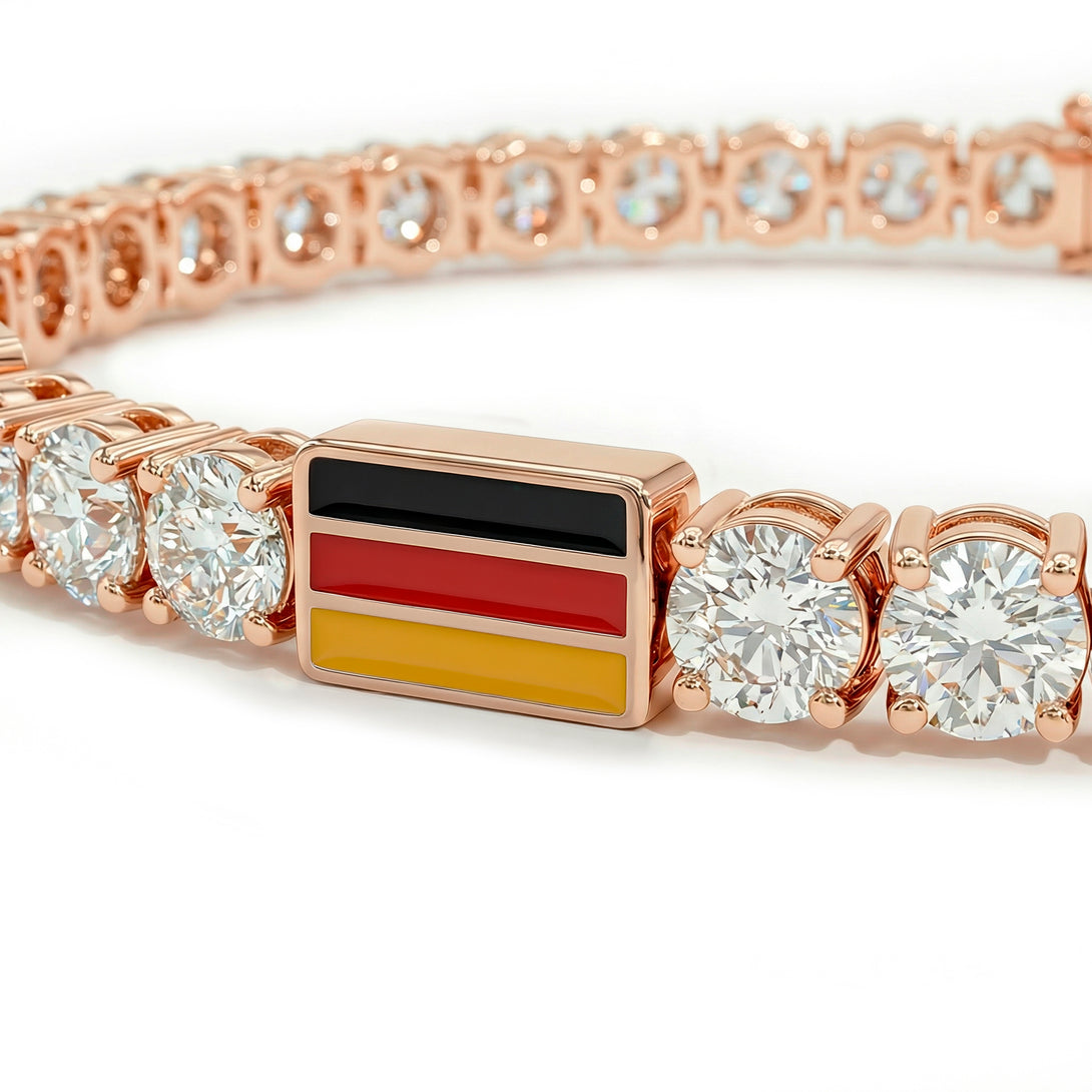 Diamond Tennis Bracelet with Germany Flag no. 2