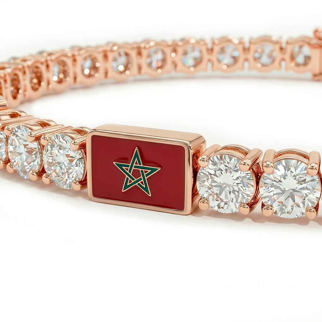 Diamond Tennis Bracelet with Morocco Flag no. 2