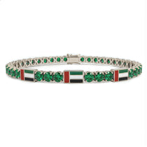 Emerald Tennis Bracelet with United Arab Emirates Flag no. 6 image 1