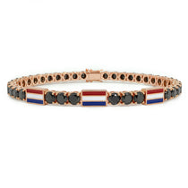 Black Diamond Tennis Bracelet with Netherlands Flag no. 8 image 1