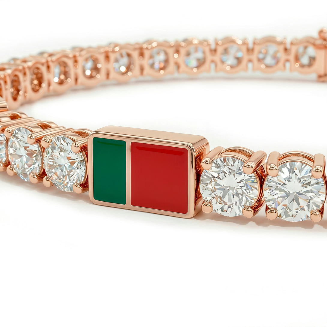 Diamond Tennis Bracelet with Portugal Flag no. 2