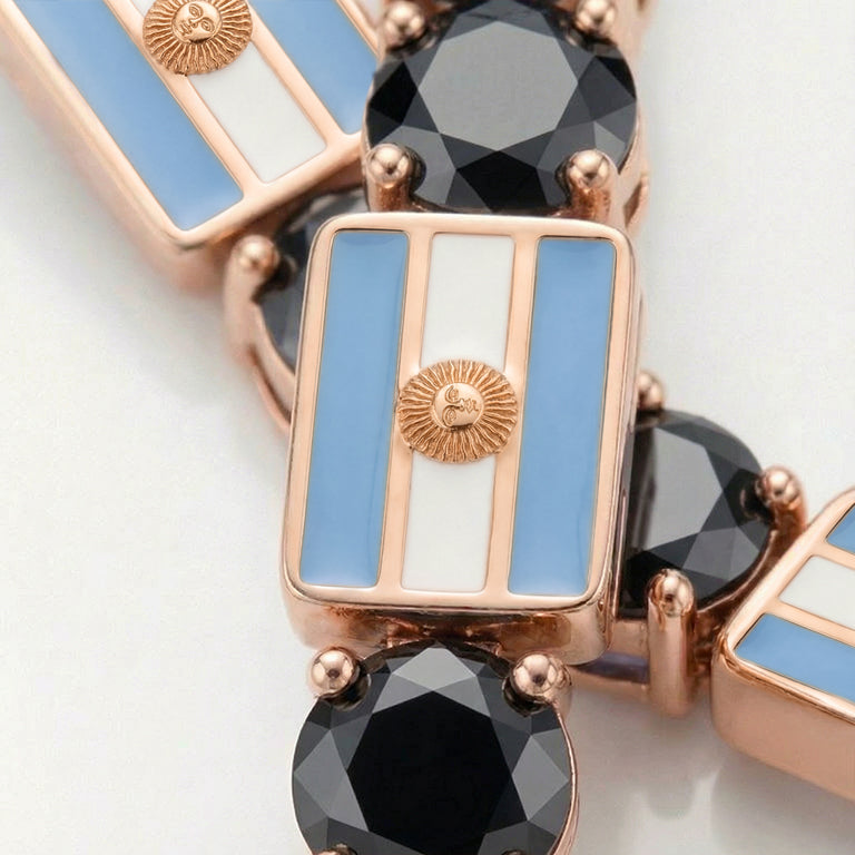 Black Diamond Tennis Bracelet with Argentina Flag no. 8