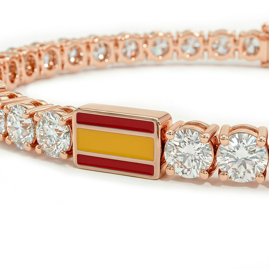 Diamond Tennis Bracelet with Spain Flag no. 2