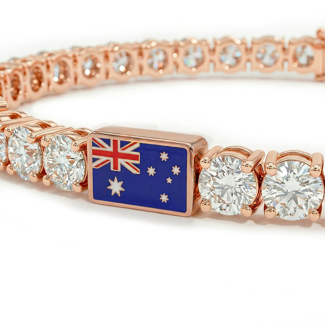 Diamond Tennis Bracelet with Australia Flag no. 2