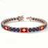 Sapphire Tennis Bracelet with Switzerland Flag no. 14 image 2