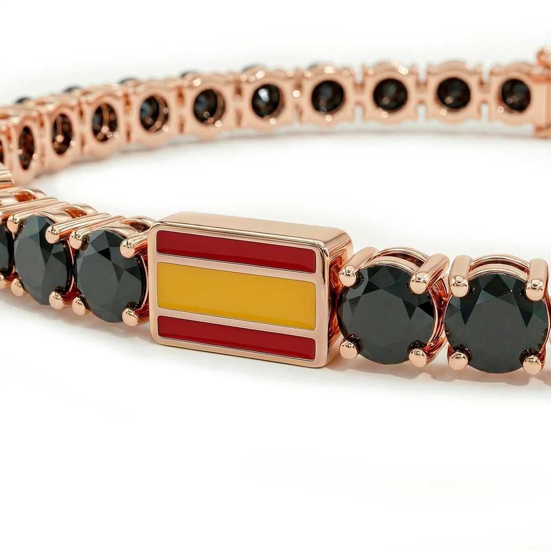 Black Diamond Tennis Bracelet with Spain Flag no. 8
