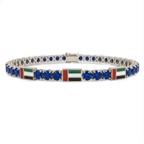 Sapphire Tennis Bracelet with United Arab Emirates Flag no. 15 image 1