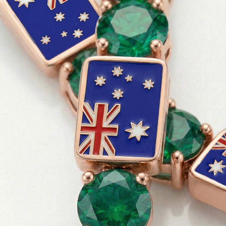 Emerald Tennis Bracelet with Australia Flag no. 5