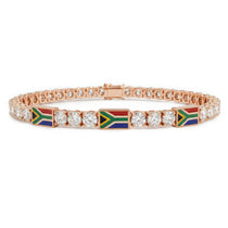Diamond Tennis Bracelet with South Africa Flag no. 2 image 1