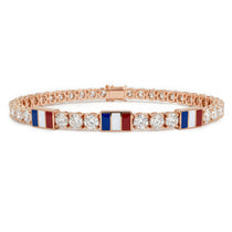 Diamond Tennis Bracelet with France Flag no. 2 image 1