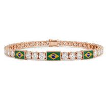 Diamond Tennis Bracelet with Brazil Flag no. 2 image 1
