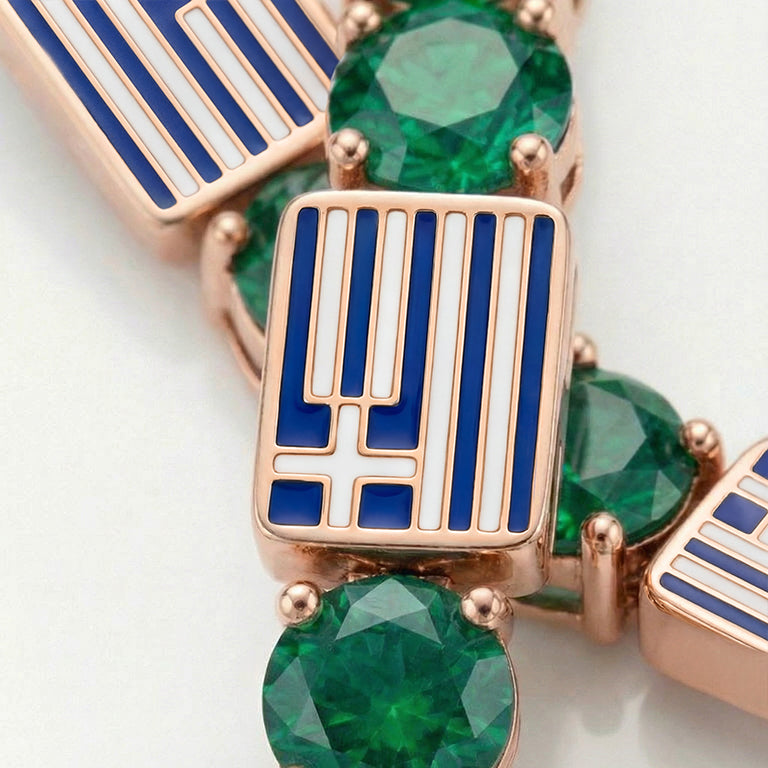 Emerald Tennis Bracelet with Greece Flag no. 5