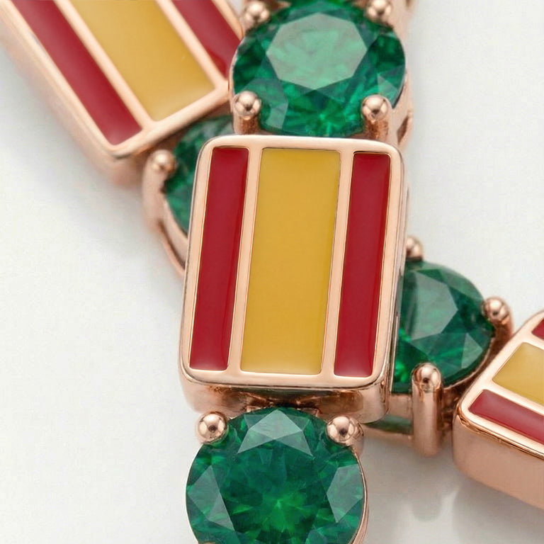 Emerald Tennis Bracelet with Spain Flag no. 5