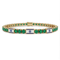 Emerald Tennis Bracelet with Israeli Flag no. 4 image 1