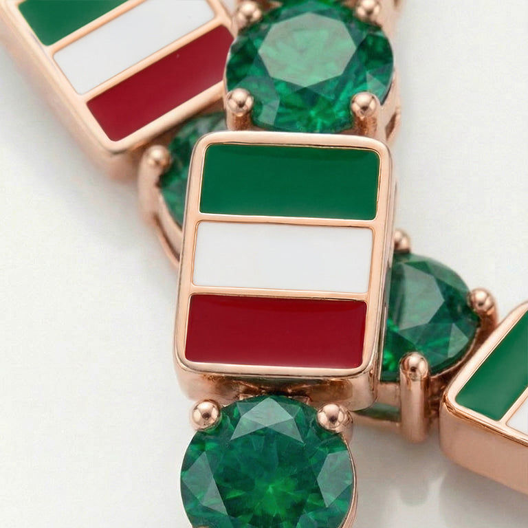 Emerald Tennis Bracelet with Mexico Flag no. 5
