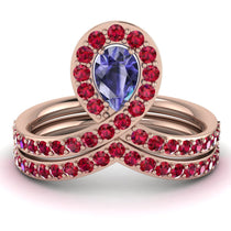Tanzanite Pear Shape Stacking Bridal Set - Emilia No. 211 image 1