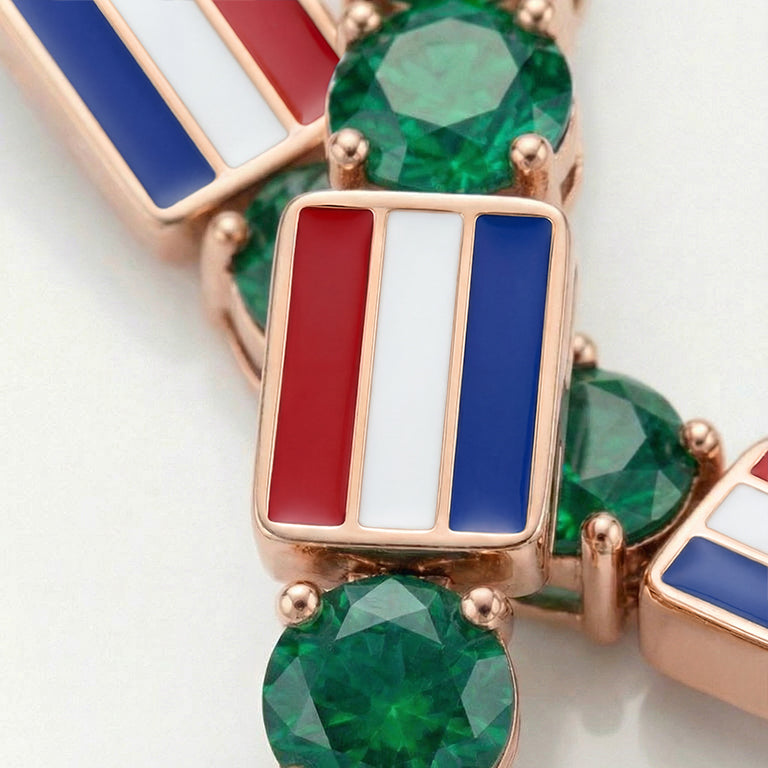 Emerald Tennis Bracelet with Netherlands Flag no. 5