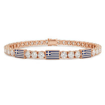 Diamond Tennis Bracelet with Greece Flag no. 2 image 1