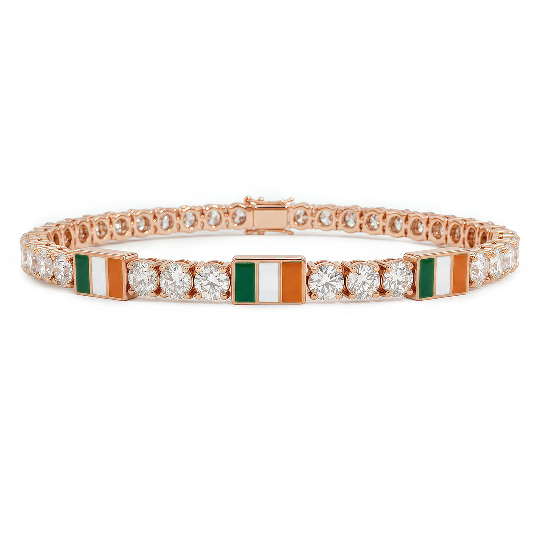 Diamond Tennis Bracelet with Ireland Flag no. 2