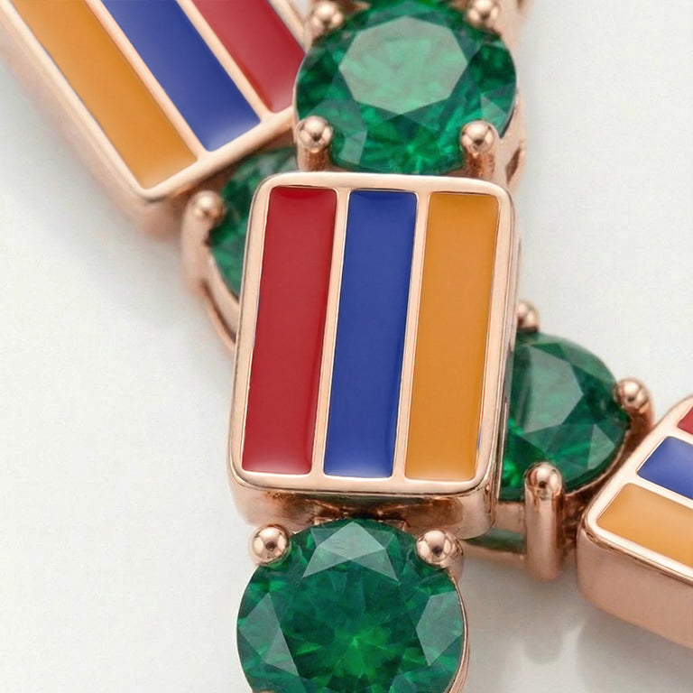 Emerald Tennis Bracelet with Armenia Flag no. 5