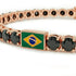 Black Diamond Tennis Bracelet with Brazil Flag no. 8