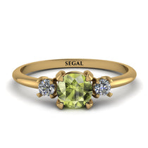 Classic Three Stone Peridot Engagement Ring - Valentina No. 701 image 1
