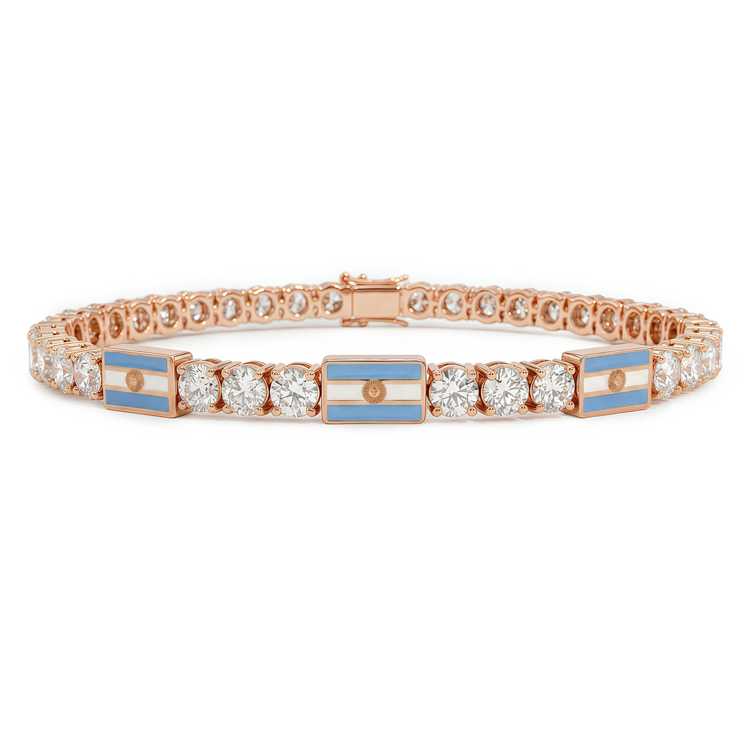 Diamond Tennis Bracelet with Argentina Flag no. 2
