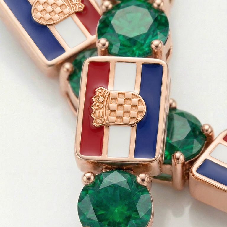 Emerald Tennis Bracelet with Croatia Flag no. 5