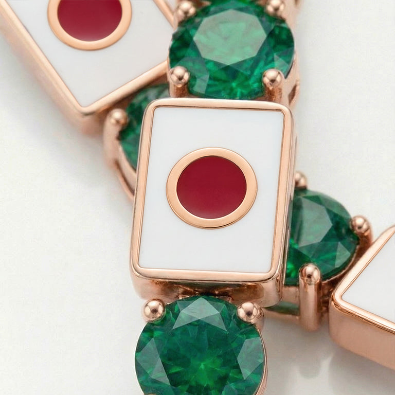 Emerald Tennis Bracelet with Japan Flag no. 5
