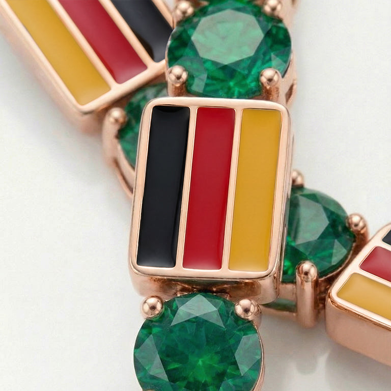 Emerald Tennis Bracelet with Germany Flag no. 5